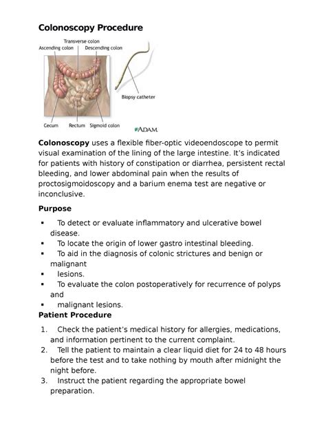 Colonoscopy Pap Smear Procedure Colonoscopy Procedure Colonoscopy Uses A Lexible Iber Optic