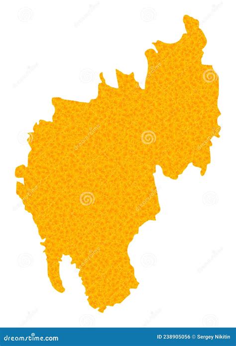 Gold Vector Map Of Tripura State Stock Vector Illustration Of Golden