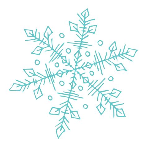 Cute Hand Drawn Snowflake Clipart Vector Doodle Illustration Isolated