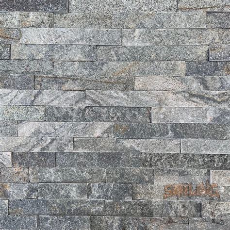 Grey Quartz Stack Stone Wall Cladding Smiling Rock