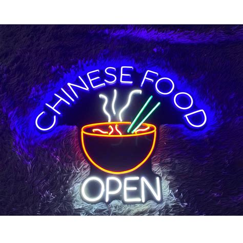 Handmadetneonsign Custom Chinese Food Open Led Sign Chinese Noodles