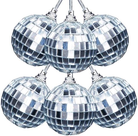 XHONG Mini Mirror Ball Decorations 12 Pcs Mirror Ball Baubles Disco