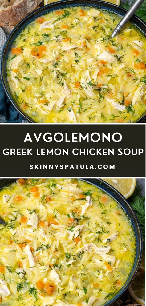 Avgolemono Greek Lemon Chicken Soup Skinny Spatula