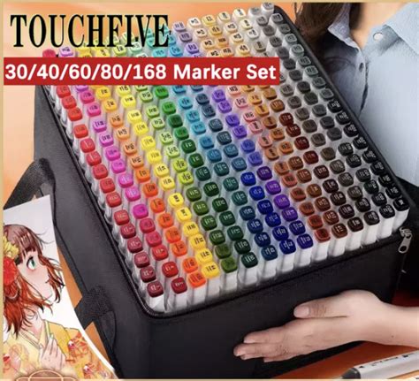 Touchfive 24 30 36 48 60 80 120 168 262 Pcs Colors Twin Tip Pen Marker