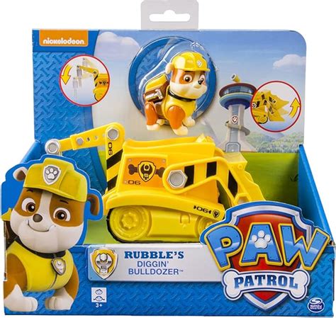 Paw Patrol Kids Rubble Basic Vehicle Bulldozer Crane Uk