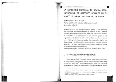 PDF La Exposición Universal de Sevilla 1992 Intercambio de obsequios