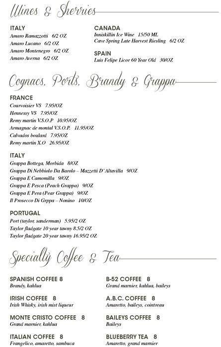 Menu at Trattoria Timone Ristorante restaurant, Oakville