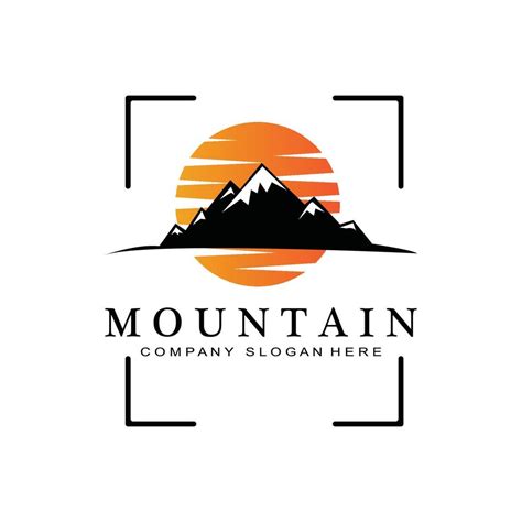 Mountain View logo vector design at sunrise for Outdoor Nature ...