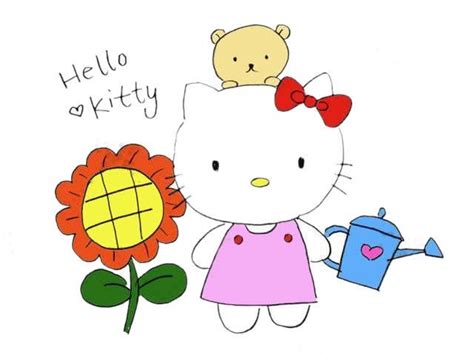 Hellokitty简笔画颜色 简笔画图片大全 普车都