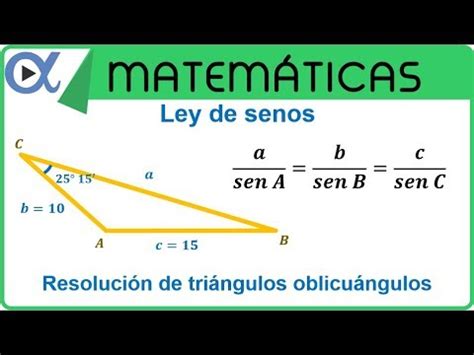 Ley De Senos Resoluci N De Tri Ngulos Oblicu Ngulos Dos Lados Y Un