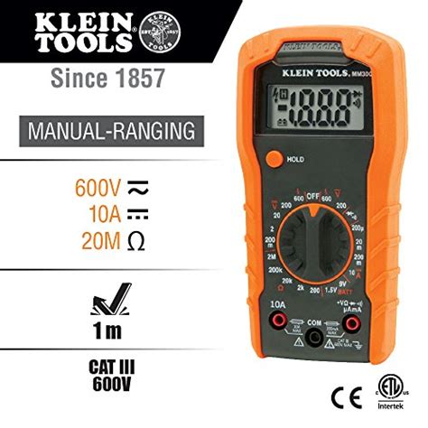 Klein Tools Mm300 Multimeter Digital Voltmeter Acdc Voltage Meter