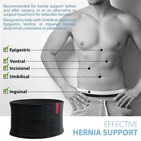 ORTONYX Premium Umbilical Hernia Belt for Men and Women / 6.25" Abdominal Binder with Hernia ...