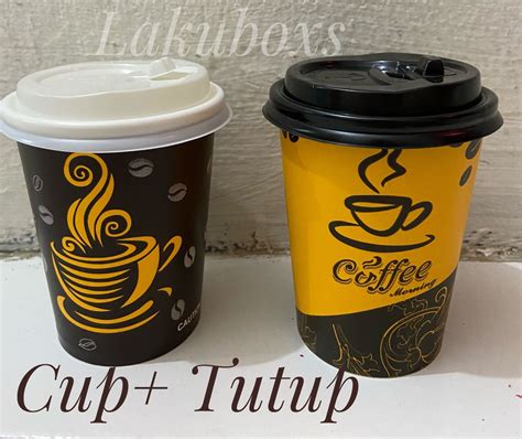 GELAS KOPI TUTUP Paper Cup 9 Oz Isi 50pcs Gelas Kertas Kualitas