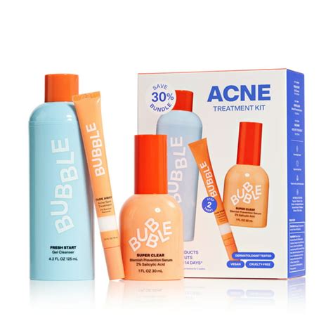 Bubble Skincare Acne Kit All Skin Types 3 Items Included