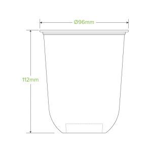 BioPak 500ml Clear Tumbler Cup Ctn 1000 KC Supplies