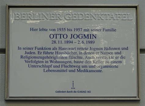 Gedenktafeln In Berlin Otto Jogmin