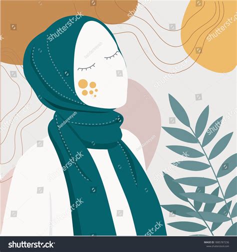 Beautiful Muslim Women Wearing Hijab Illustration Stock Vector (Royalty ...