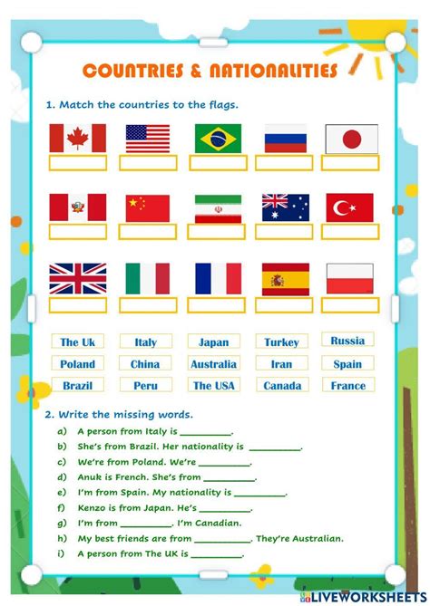 Countries All Things Topics Worksheets Library