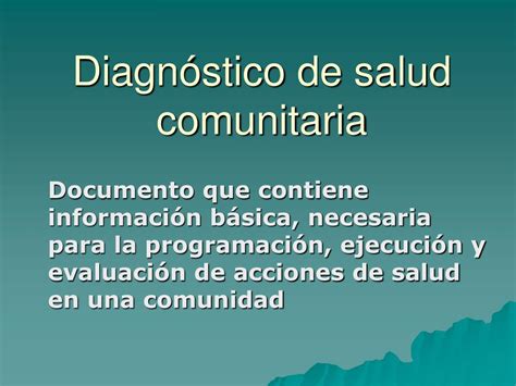 PPT Diagnóstico de salud comunitaria PowerPoint Presentation free