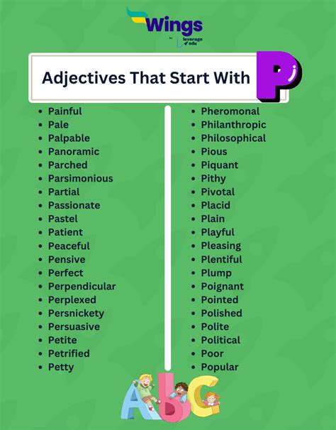 99+ Adjectives Starting with the Letter P Meanings with Examples - Leverage Edu