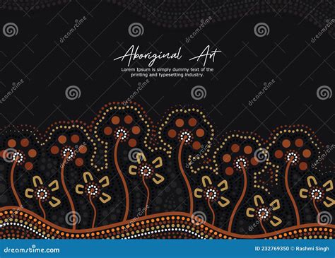 Aboriginal Poster Design With Tree Artwork Royalty Free Stock Image