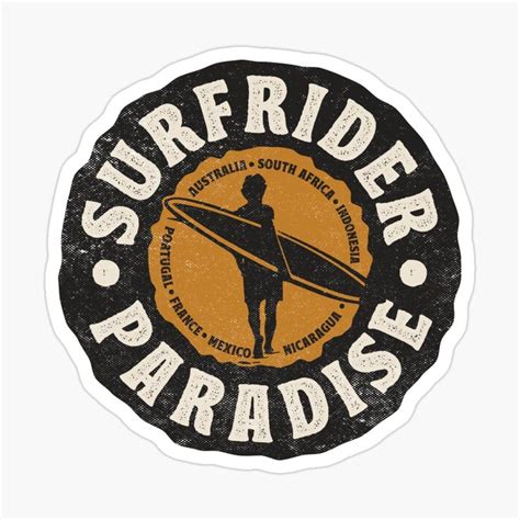 Retro Surfrider Paradise Sticker For Sale By Tonyspencer