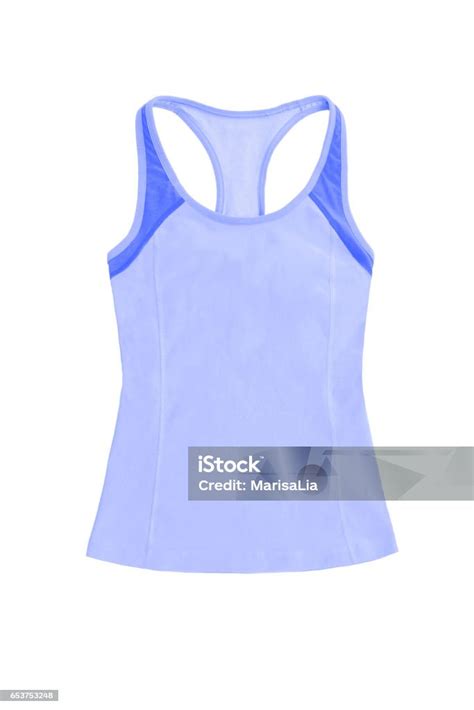 Bright Blue Sports Top With Racerback Isolated On White Background