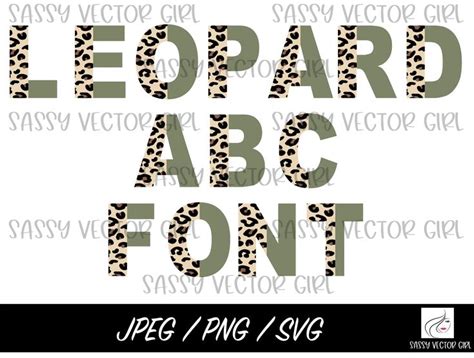 Half Leopard Font Svg Bundle Green Leopard Alphabet Letters Png