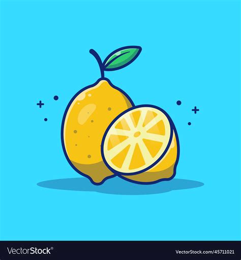 Lemon And Slices Of Cartoon Royalty Free Vector Image