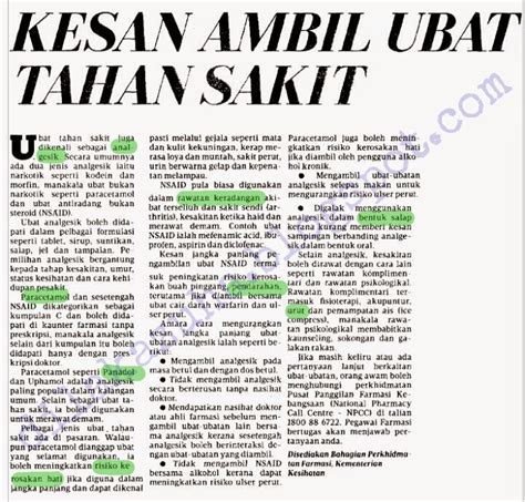 risiko pengambilan ubat tahan sakit mynewhealthylife