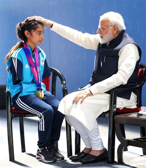 Prime Minister Narendra Modi Interacts With Para Archer Sheetal Devi