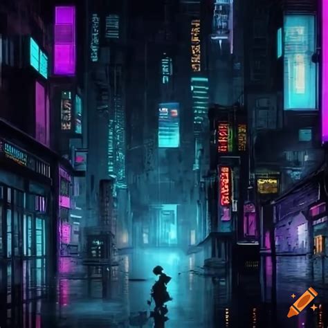 Cyberpunk Cityscape In The Rain On Craiyon