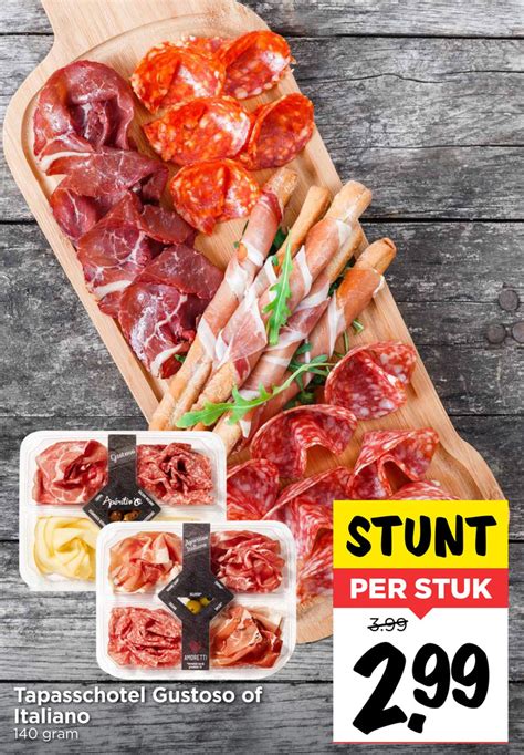 Tapasschotel Gustoso Of Italiano 140 Gram Aanbieding Bij Vomar