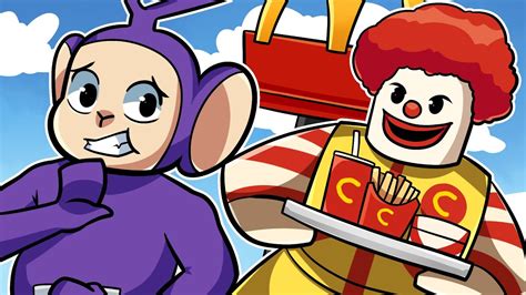 ESCAPE FROM MCDONALD Tinky Winky Plays Escape McDonalds Obby Roblox