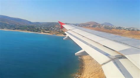 Plane Landing In Heraklion Nikos Kazantzakis Airport Crete YouTube