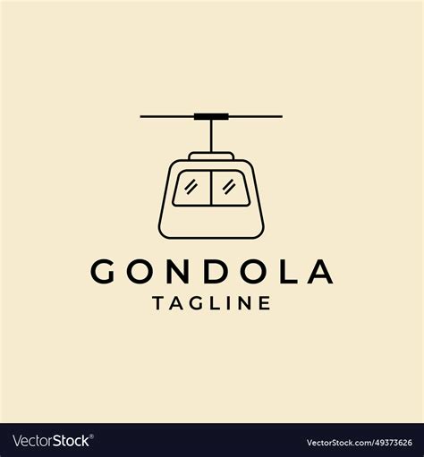 Cable Car Gondola Line Art Simple Icon Design Vector Image