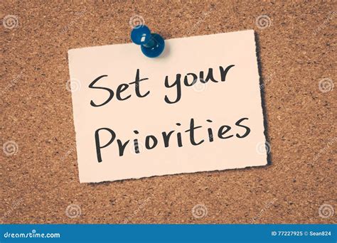 Set Your Priorities Stock Image Image Of Prioritize 77227925