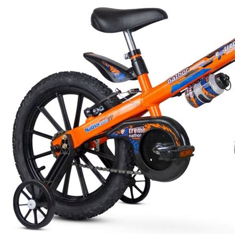 Bicicleta Infantil Aro Nathor Extreme Laranja Preta Loja Na Pista