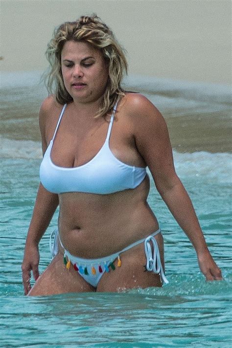 Nadia Essex In White Bikini On The Beach In Barbados Gotceleb