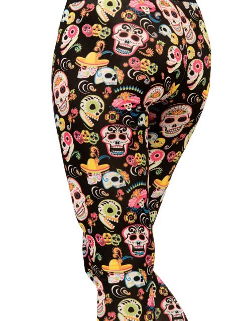 Sugar Skull Womens Halloween Leggings Day Of The Dead Leggings