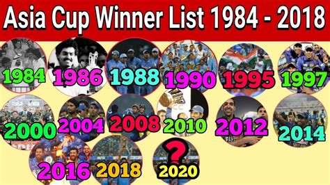 List Of All Asia Cup Winner 1984 To 2018 All Asia Cup Champion 1984