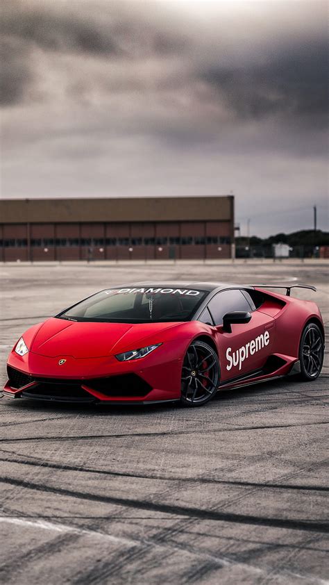 Supremo Lamborghini Aventador rojo 2019 fondo de pantalla del teléfono