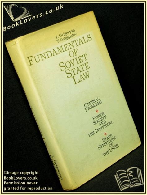 Fundamentals Of Soviet State Law General Problems Power Society And