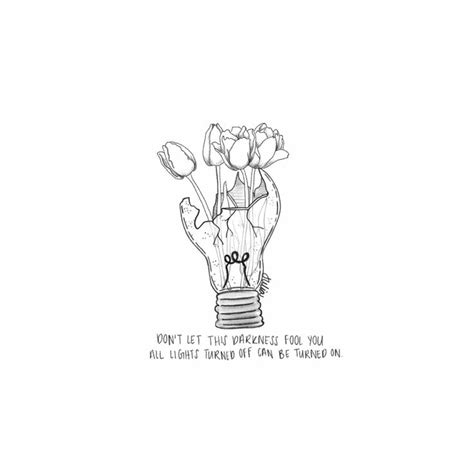 A Drawing Of A Light Bulb With Flowers In It