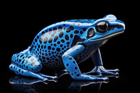 Premium Photo Blue Poison Dart Frog Half Face View On Cutout