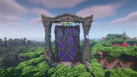 Un portail du Nether géant abandonné Minecraft Minecraftbuilds