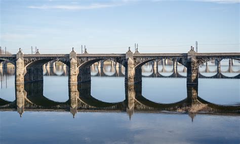 Harrisburg Bridges Over Susquehanna River Stock Photo Download Image