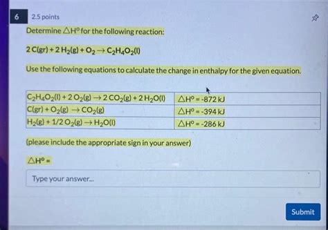 Solved Determine Δh∘ For The Following Reaction 2cgr2h2