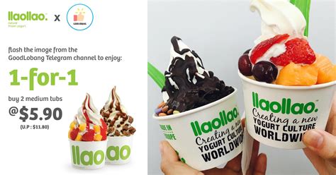 1 For 1 Medium Llao Llao At S295 Each Available At Imm And Tampines