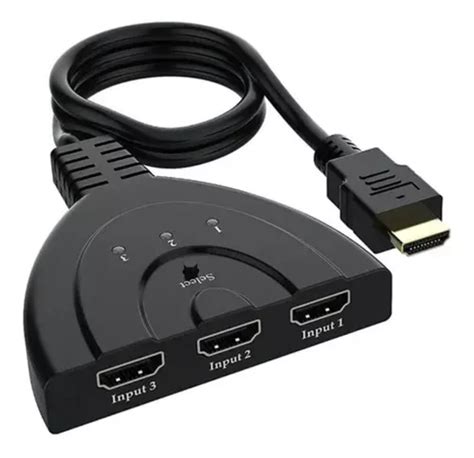 Adaptador De Cable Hub Hdmi Switch 3x1 3 Entradas Y 1 Salida